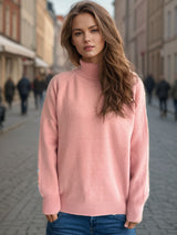 Solid Color Turtleneck Long Sleeve Sweater