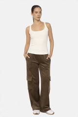 Mono B Elastic Waist Corduroy Cargo Pants