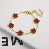 Adjustable Gold Plated Stainless Steel Flower Bracelet