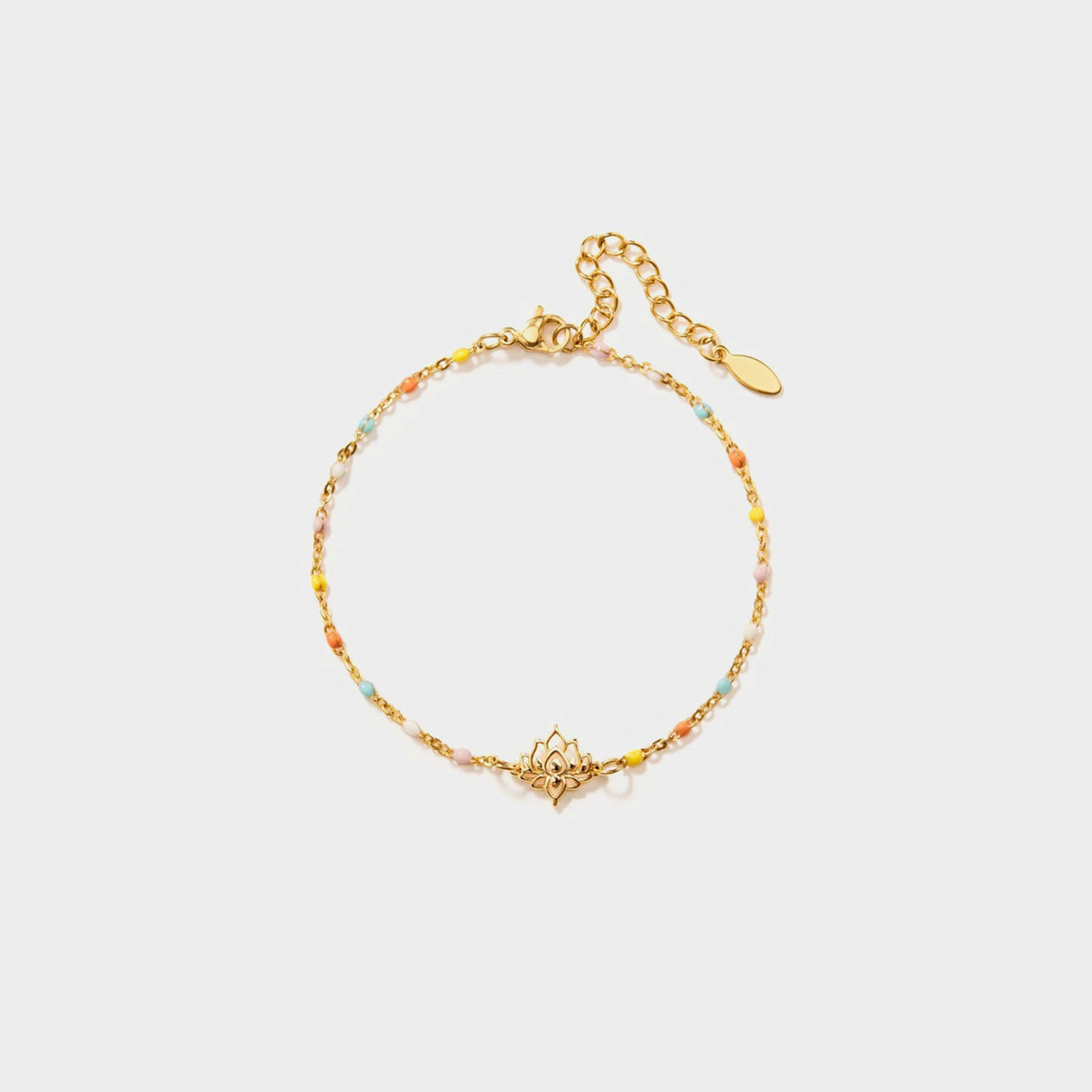 Lotus Shape 18K Gold-Plated Bead Bracelet