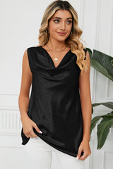 Ruched Cowl Neck Tank