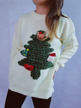 Christmas Tree Round Neck Long Sleeve Sweater