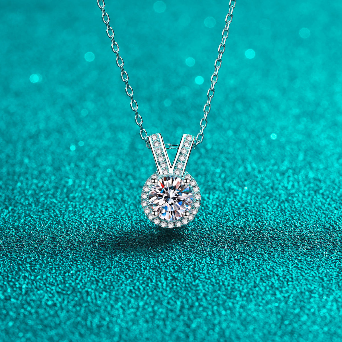 1 Carat Moissanite Rabbit Ears Shape Pendant Necklace