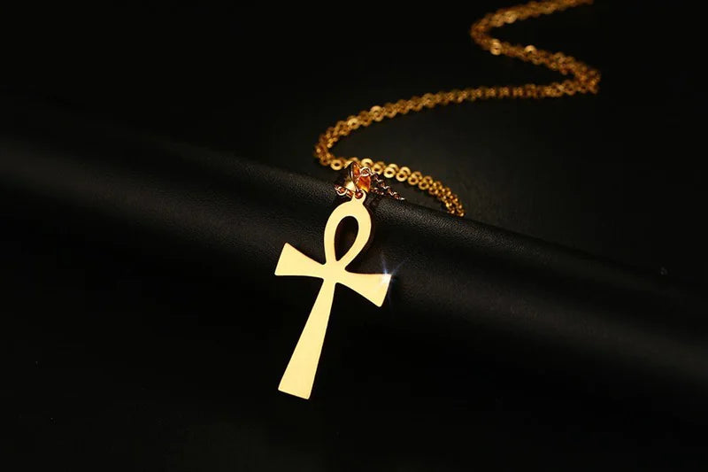 Gold and Steel Cross Pendant