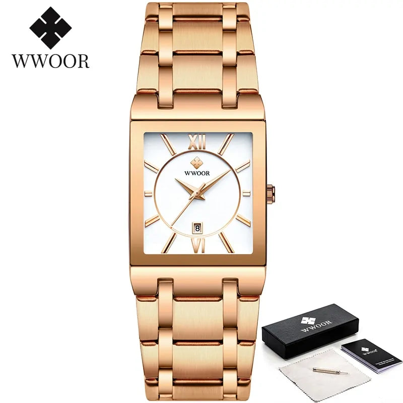 WWOOR Gold Square Men's Quartz Watch