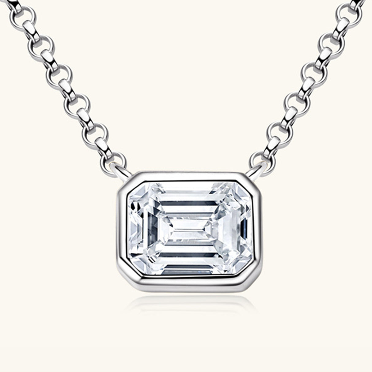 1 Carat Moissanite 925 Sterling Silver Pendant Necklace