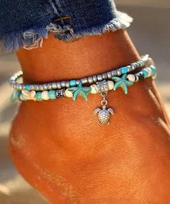 The Original Handmade Sea Star Turtle Anklet