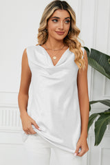 Ruched Cowl Neck Tank