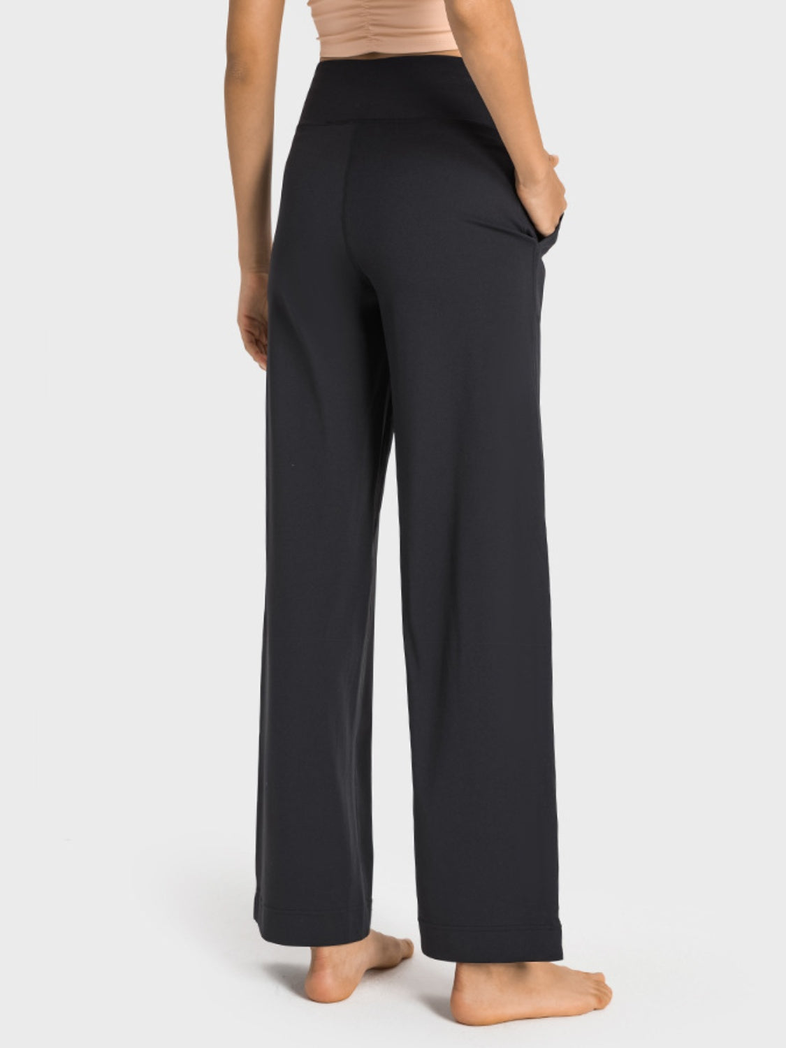 Millennia Drawstring Waist Wide Leg Sports Pants with Pockets