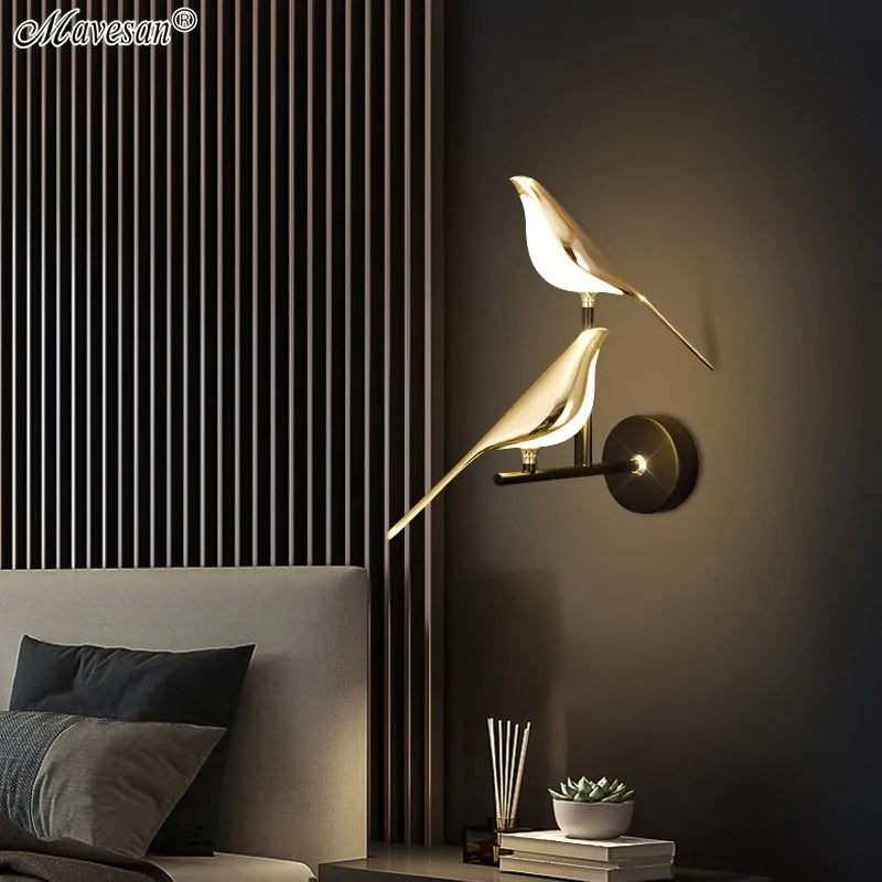 Gold Bird Led Wall Light