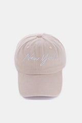 Zenana Washed Embroidered City Baseball Cap