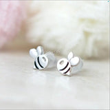 Baby Bee Earrings Variation Gold With Black Accents