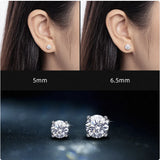 18K Gold Moissanite Stud Earrings in 925 Sterling Silver