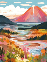 Paint By Numbers Mountain Scenery