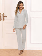 Collared Neck Loungewear Set with Pocket