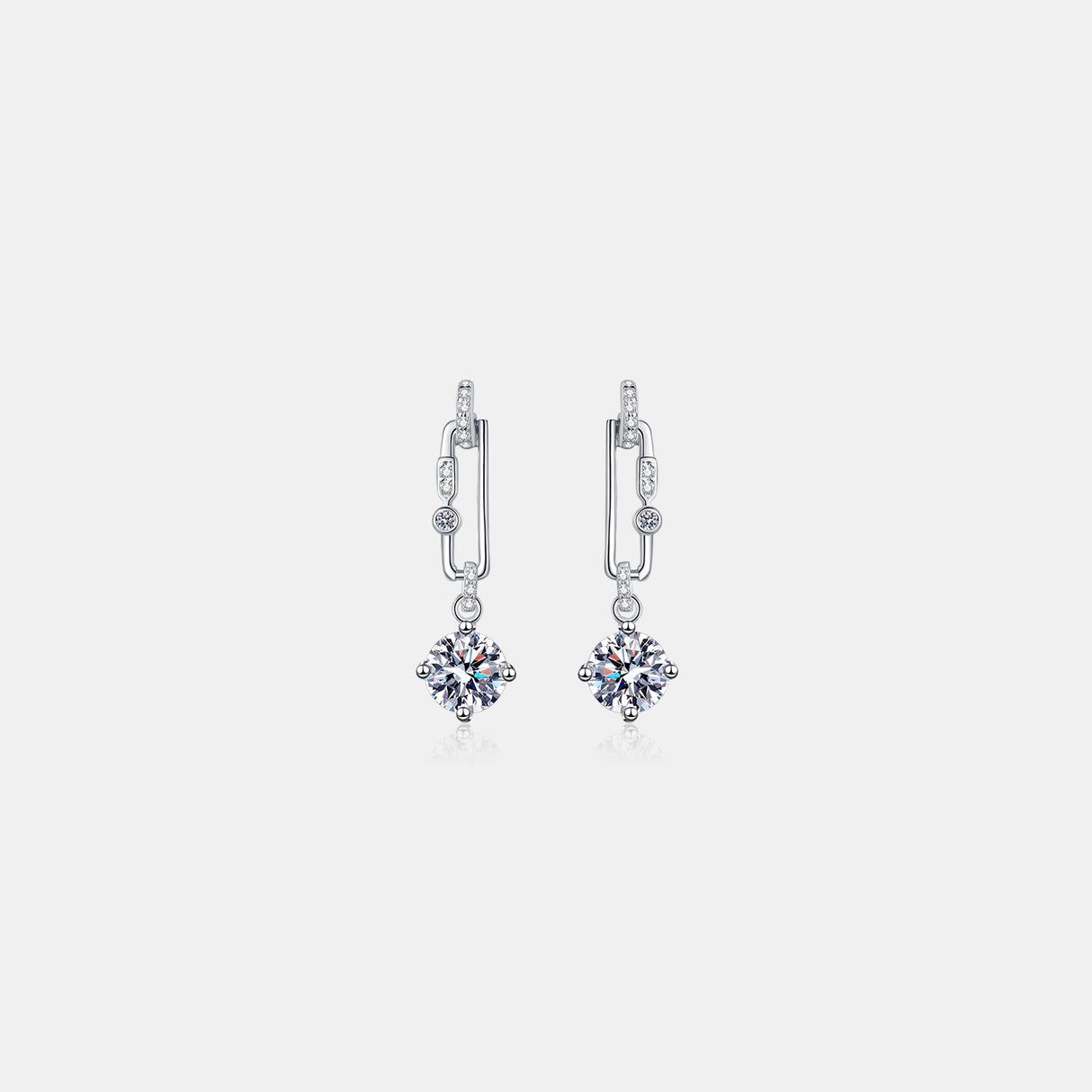 2 Carat Moissanite 925 Sterling Silver Earrings