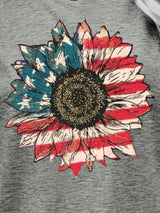 US Flag Flower Graphic Tee