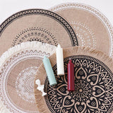 Nordic Style Round Embroidery Placemat Set