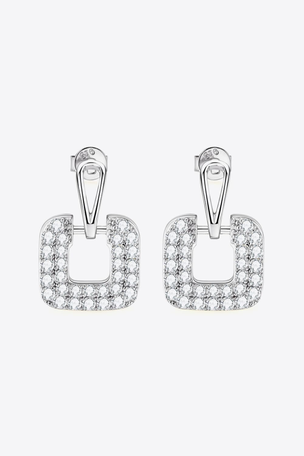 1.68 Carat Moissanite 925 Sterling Silver Drop Earrings