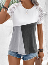 Ivy Lane Color Block Raglan Sleeve Round Neck Tee