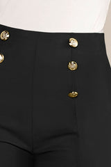 FAM-FAM Decorative Button High Waist Shorts