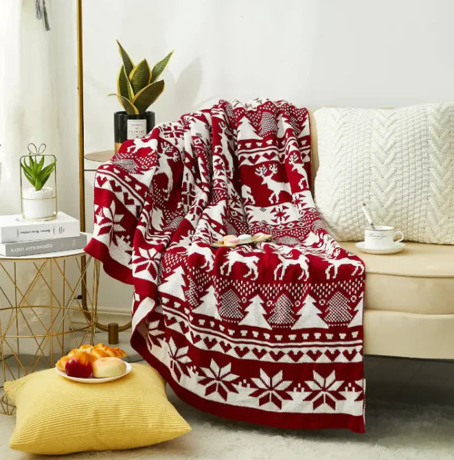 Knitted Jacquard Throw Blanket