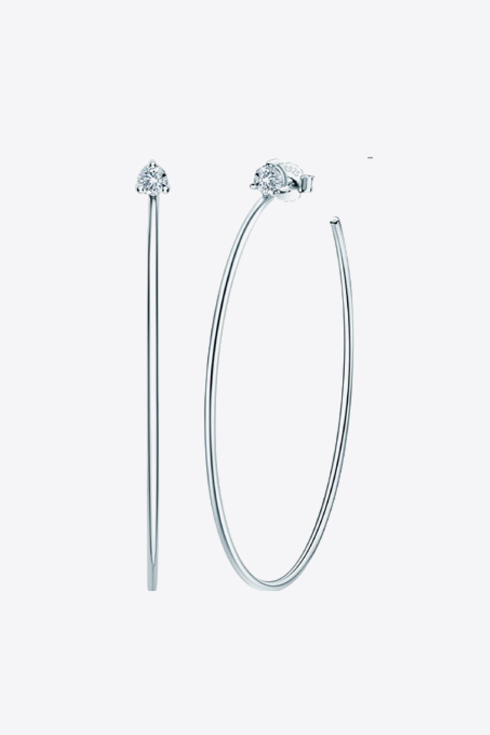 Adored 925 Sterling Silver Moissanite Hoop Earrings