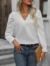 Honey V-Neck Flounce Sleeve Blouse