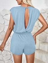 Lovelet Cutout Round Neck Cap Sleeve Romper