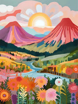 Paint By Numbers Mountain Scenery