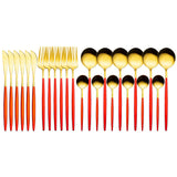 24pcs Gold Stainless Steel Cutlery Set