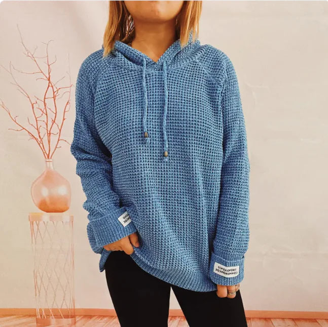 CozyPatch Hooded Knit Sweater