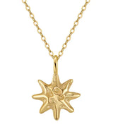 Sterling Silver Hammered Star Pendant Necklace