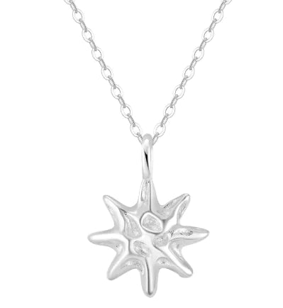 Sterling Silver Hammered Star Pendant Necklace