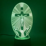 3D Acrylic Jesus Cross Night Light