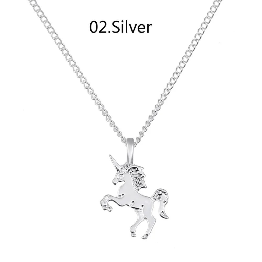 Gold Unicorn Pendant Necklace