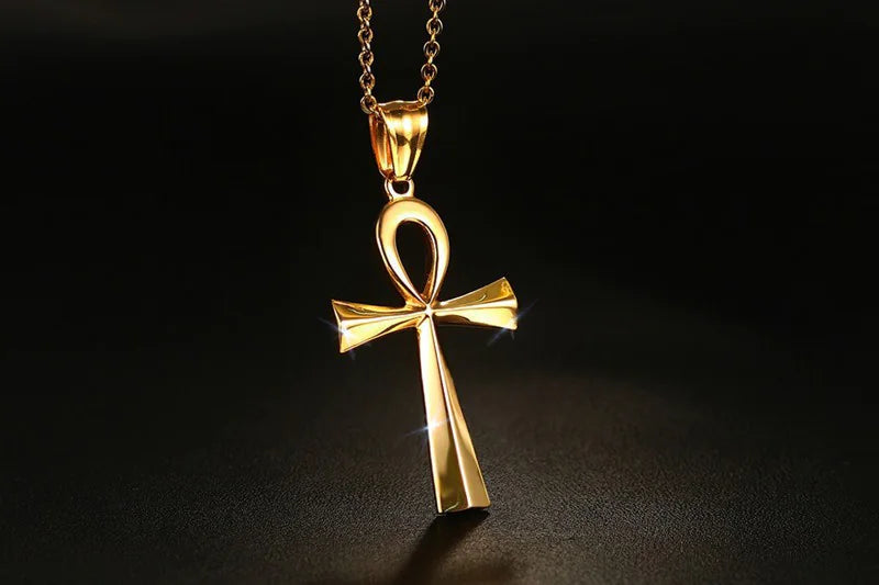 Gold and Steel Cross Pendant