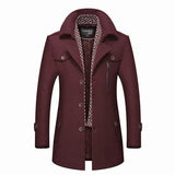 Long Scarf Collar Cotton-Padded Thick Warm Woolen Coat