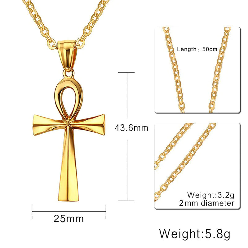 Gold and Steel Cross Pendant