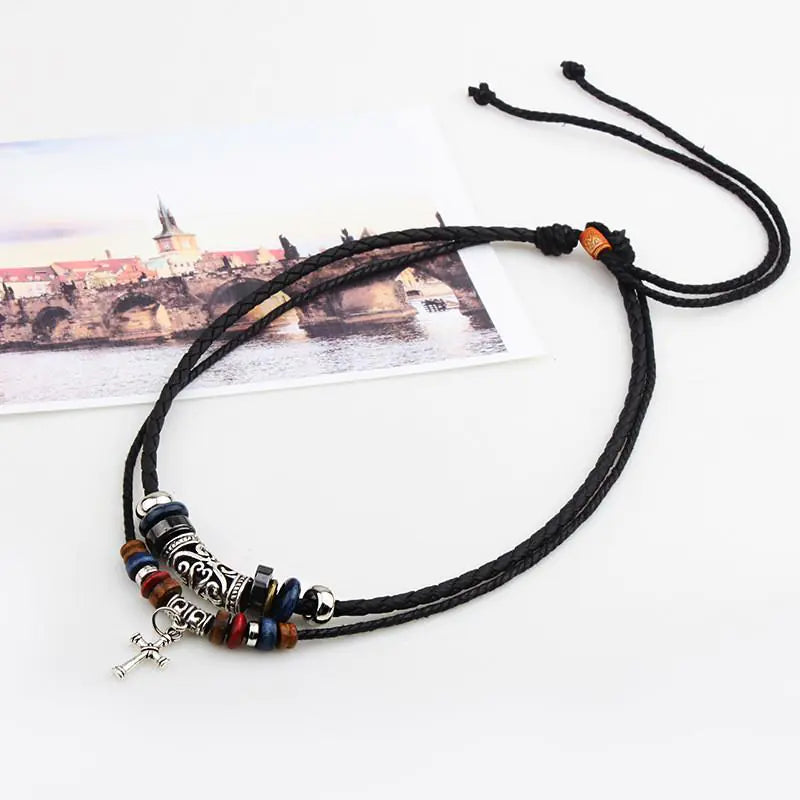 Handmade Bohemian Wood Bead Necklace