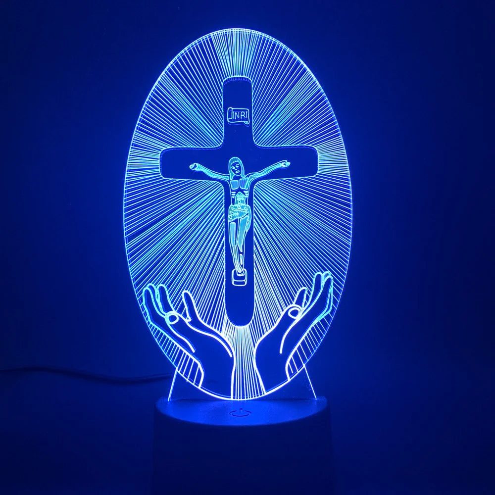 3D Acrylic Jesus Cross Night Light