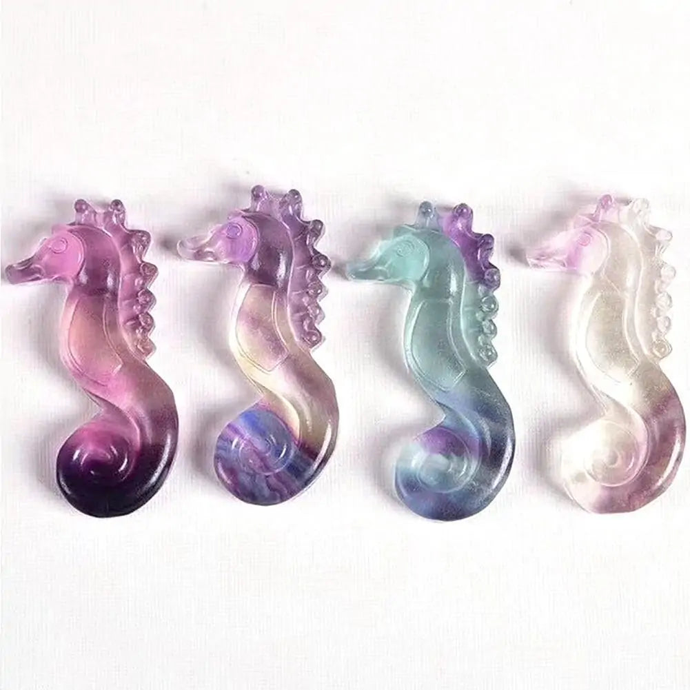 Random Natural Rainbow Fluorite Seahorse