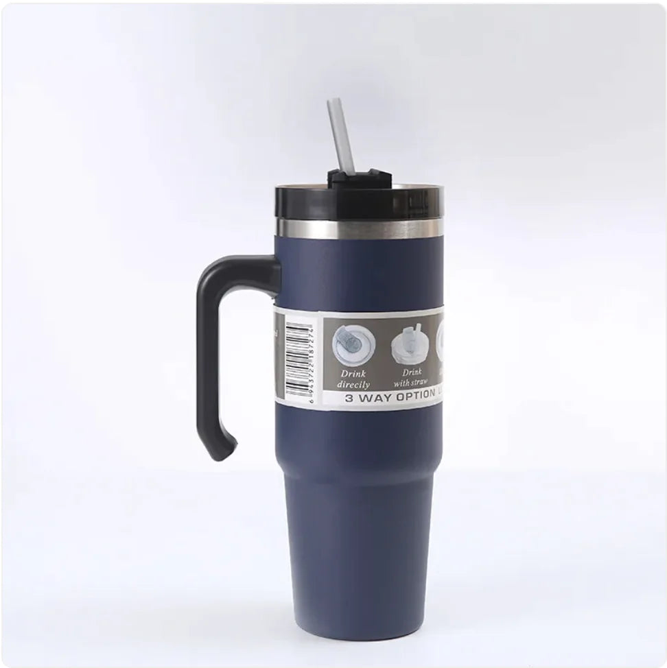 Handled Car Cup with Straw