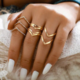 Fashion Boho Crystal Joint Ring Set