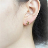 Baby Bee Earrings Variation Gold With Black Accents