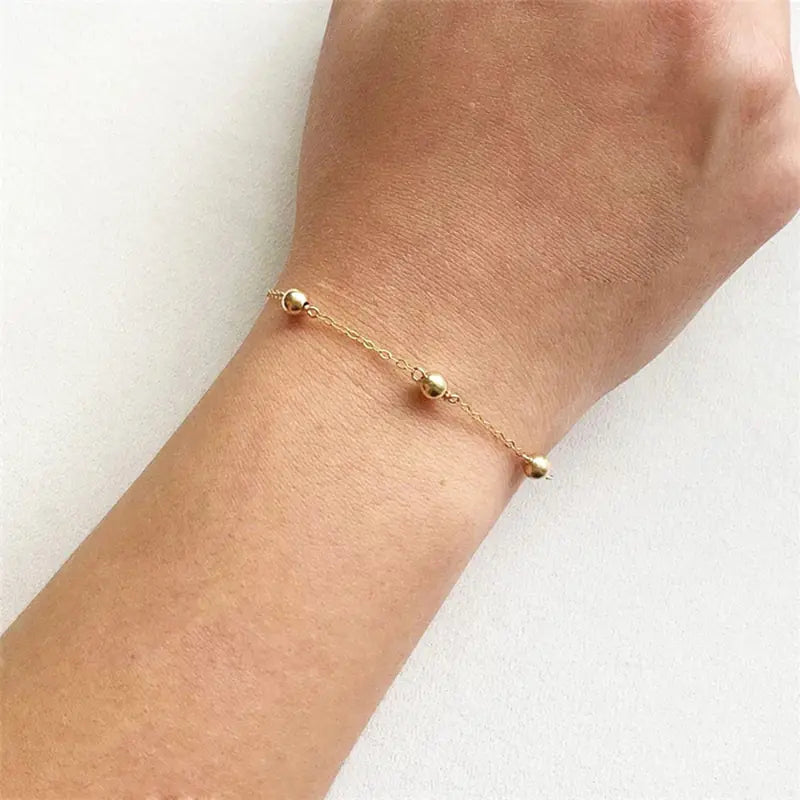 Handmade Gold Filled Beads Bracelet