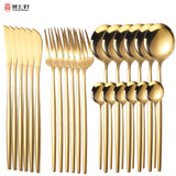 24pcs Gold Stainless Steel Cutlery Set