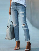 Cropped Ripped Jeans