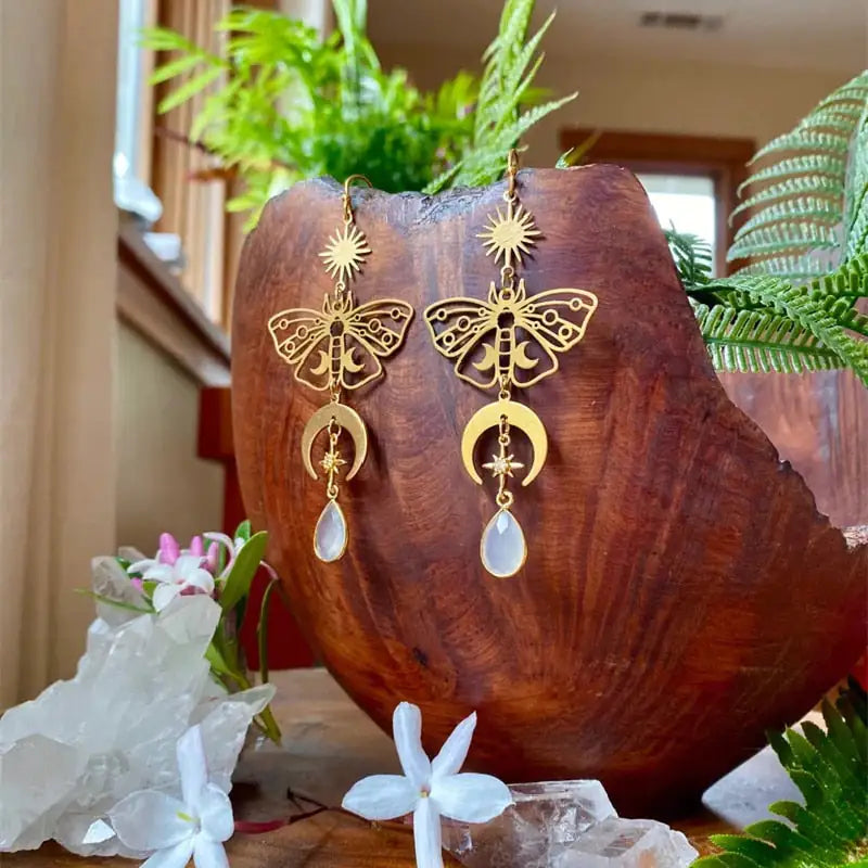 Handmade Hypoallergenic Celestial Moonstone Earrings