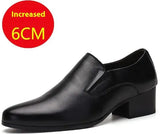 Pointed Leather Shoes Genuine Leather Men's Elevator Shoes